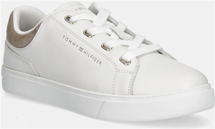 ΔΕΡΜΑΤΙΝΑ ΑΘΛΗΤΙΚΑ ΠΑΠΟΥΤΣΙΑ CASUAL CUPSOLE SNEAKER ΧΡΩΜΑ: ΑΣΠΡΟ, FW0FW08816 TOMMY HILFIGER