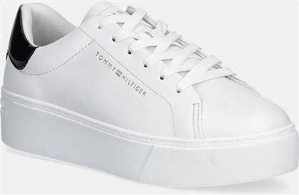 ΔΕΡΜΑΤΙΝΑ ΑΘΛΗΤΙΚΑ ΠΑΠΟΥΤΣΙΑ CHIC PLATFORM CUPSOLE PATENT ΧΡΩΜΑ: ΑΣΠΡΟ, FW0FW08681 TOMMY HILFIGER