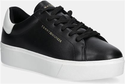 ΔΕΡΜΑΤΙΝΑ ΑΘΛΗΤΙΚΑ ΠΑΠΟΥΤΣΙΑ CHIC PLATFORM CUPSOLE PATENT ΧΡΩΜΑ: ΜΑΥΡΟ, FW0FW08681 TOMMY HILFIGER