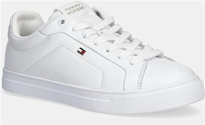 ΔΕΡΜΑΤΙΝΑ ΑΘΛΗΤΙΚΑ ΠΑΠΟΥΤΣΙΑ ICON COURT SNEAKER ΧΡΩΜΑ: ΑΣΠΡΟ, FW0FW08815 TOMMY HILFIGER