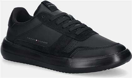 ΔΕΡΜΑΤΙΝΑ ΑΘΛΗΤΙΚΑ ΠΑΠΟΥΤΣΙΑ MODERN LIGHTCUP LTH WL ΧΡΩΜΑ: ΜΑΥΡΟ, FM0FM05636 TOMMY HILFIGER