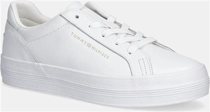 ΔΕΡΜΑΤΙΝΑ ΑΘΛΗΤΙΚΑ ΠΑΠΟΥΤΣΙΑ TH PLATFORM SNEAKER ΧΡΩΜΑ: ΑΣΠΡΟ, FW0FW09164 TOMMY HILFIGER