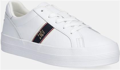 ΔΕΡΜΑΤΙΝΑ ΑΘΛΗΤΙΚΑ ΠΑΠΟΥΤΣΙΑ VULC WEBBING SNEAKER ΧΡΩΜΑ: ΑΣΠΡΟ, FW0FW08903 TOMMY HILFIGER