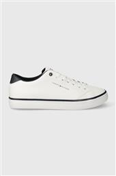 ΔΕΡΜΑΤΙΝΑ ΕΛΑΦΡΙΑ ΠΑΠΟΥΤΣΙΑ TH HI VULC CORE LOW LEATHER ESS ΧΡΩΜΑ: ΑΣΠΡΟ, FM0FM05041 TOMMY HILFIGER