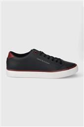 ΔΕΡΜΑΤΙΝΑ ΕΛΑΦΡΙΑ ΠΑΠΟΥΤΣΙΑ TH HI VULC CORE LOW LEATHER ESS ΧΡΩΜΑ: ΝΑΥΤΙΚΟ ΜΠΛΕ, FM0FM05041 TOMMY HILFIGER