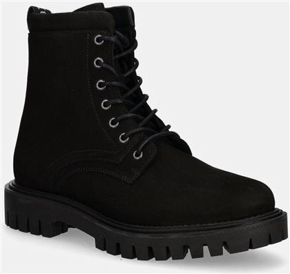 ΔΕΡΜΑΤΙΝΑ ΠΑΠΟΥΤΣΙΑ CASUAL HILFIGER CHUNK Z NBK BOOT ΧΡΩΜΑ: ΜΑΥΡΟ, FM0FM05149 TOMMY HILFIGER