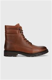 ΔΕΡΜΑΤΙΝΑ ΠΑΠΟΥΤΣΙΑ WARM PADDED HILFIGER LTH BOOT ΧΡΩΜΑ: ΚΑΦΕ, FM0FM04802 F3FM0FM04802 TOMMY HILFIGER