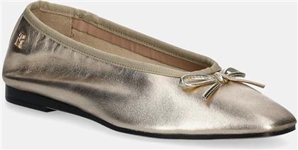 ΔΕΡΜΑΤΙΝΕΣ ΜΠΑΛΑΡΙΝΕΣ BALLERINA SOFT LEATHER METALLIC TOMMY HILFIGER