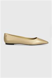 ΔΕΡΜΑΤΙΝΕΣ ΜΠΑΛΑΡΙΝΕΣ GOLD POINTED BALLERINA ΧΡΩΜΑ: ΧΡΥΣΑΦΙ, FW0FW07883 TOMMY HILFIGER