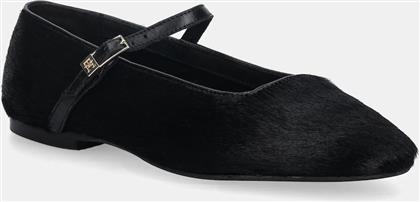 ΔΕΡΜΑΤΙΝΕΣ ΜΠΑΛΑΡΙΝΕΣ PONY HAIR MARYJANE ΧΡΩΜΑ: ΜΑΥΡΟ, FW0FW09154 TOMMY HILFIGER