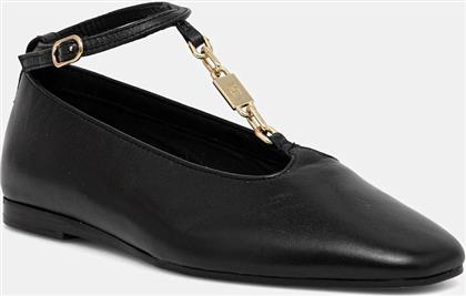 ΔΕΡΜΑΤΙΝΕΣ ΜΠΑΛΑΡΙΝΕΣ TH-BAR CHAIN BALLET ΧΡΩΜΑ: ΜΑΥΡΟ, FW0FW09003 TOMMY HILFIGER