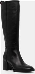 ΔΕΡΜΑΤΙΝΕΣ ΜΠΟΤΕΣ LONG BOOT MID WRAPPED LTHR HEEL ΓΥΝΑΙΚΕΙΕΣ, ΧΡΩΜΑ: ΜΑΥΡΟ, FW0FW08099 TOMMY HILFIGER