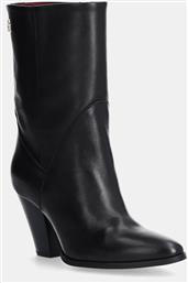 ΔΕΡΜΑΤΙΝΕΣ ΜΠΟΤΕΣ MID COWBOY HEEL LEATHER TOMMY HILFIGER