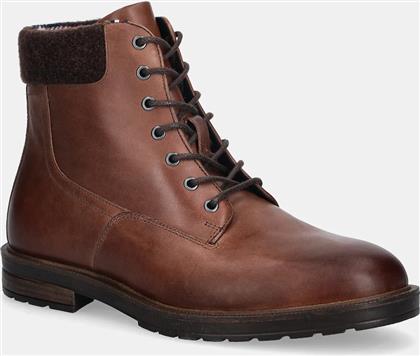 ΔΕΡΜΑΤΙΝΕΣ ΜΠΟΤΕΣ ΠΕΖΟΠΟΡΙΑΣ CLEATED HILFIGER W LTH BOOT ΧΡΩΜΑ: ΚΑΦΕ, FM0FM05562 TOMMY HILFIGER