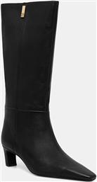 ΔΕΡΜΑΤΙΝΕΣ ΜΠΟΤΕΣ SQUARE TOE KITTEN LONG TOMMY HILFIGER