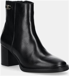 ΔΕΡΜΑΤΙΝΕΣ ΜΠΟΤΕΣ STACKED HEEL LEATHER ANKLE BOOT ΓΥΝΑΙΚΕΙΕΣ, ΧΡΩΜΑ: ΜΑΥΡΟ, FW0FW08864 TOMMY HILFIGER