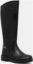ΔΕΡΜΑΤΙΝΕΣ ΜΠΟΤΕΣ TH HORSEBIT RIDING LONG BOOT ΓΥΝΑΙΚΕΙΕΣ, ΧΡΩΜΑ: ΜΑΥΡΟ, FW0FW08863 TOMMY HILFIGER