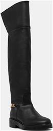 ΔΕΡΜΑΤΙΝΕΣ ΜΠΟΤΕΣ TH HORSEBIT RIDING OVERKNEE BOOT ΧΡΩΜΑ: ΜΑΥΡΟ, FW0FW08976 TOMMY HILFIGER