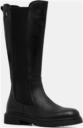 ΔΕΡΜΑΤΙΝΕΣ ΜΠΟΤΕΣ TH LTHR CLEATED LONG BOOT ΓΥΝΑΙΚΕΙΑ, ΧΡΩΜΑ: ΜΑΥΡΟ, FW0FW08985 TOMMY HILFIGER