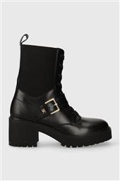 ΔΕΡΜΑΤΙΝΕΣ ΜΠΟΤΕΣ TOMMY BELT LEATHER BOOT ΓΥΝΑΙΚΕΙΕΣ, ΧΡΩΜΑ: ΜΑΥΡΟ, FW0FW07526 F3FW0FW07526 TOMMY HILFIGER