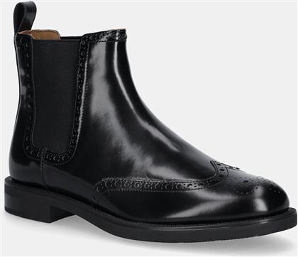 ΔΕΡΜΑΤΙΝΕΣ ΜΠΟΤΕΣ ΤΣΕΛΣΙ HILFIGER VOGUE LTH A BROGUE BOOT ΧΡΩΜΑ: ΜΑΥΡΟ, FM0FM05765 TOMMY HILFIGER