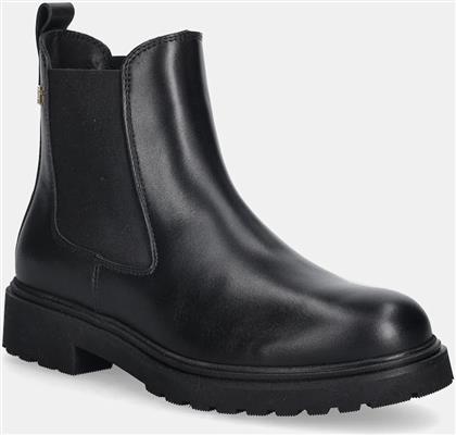ΔΕΡΜΑΤΙΝΕΣ ΜΠΟΤΕΣ ΤΣΕΛΣΙ LEATHER CLEATED CHELSEA ΓΥΝΑΙΚΕΙΕΣ, ΧΡΩΜΑ: ΜΑΥΡΟ, FW0FW08766 TOMMY HILFIGER