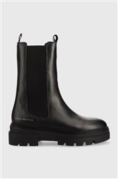 ΔΕΡΜΑΤΙΝΕΣ ΜΠΟΤΕΣ ΤΣΕΛΣΙ MONOCHROMATIC CHELSEA BOOT ΓΥΝΑΙΚΕΙΑ ΧΡΩΜΑ: ΜΑΥΡΟ F30 TOMMY HILFIGER