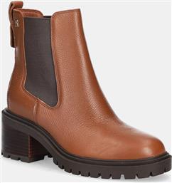 ΔΕΡΜΑΤΙΝΕΣ ΜΠΟΤΕΣ ΤΣΕΛΣΙ TH LEATHER CHELSEA CLEATED HEEL ΓΥΝΑΙΚΕΙΑ, ΧΡΩΜΑ: ΚΑΦΕ, FW0FW08774 TOMMY HILFIGER