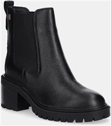 ΔΕΡΜΑΤΙΝΕΣ ΜΠΟΤΕΣ ΤΣΕΛΣΙ TH LEATHER CHELSEA CLEATED HEEL ΓΥΝΑΙΚΕΙΑ, ΧΡΩΜΑ: ΜΑΥΡΟ, FW0FW08774 TOMMY HILFIGER