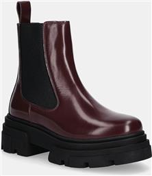 ΔΕΡΜΑΤΙΝΕΣ ΜΠΟΤΕΣ ΤΣΕΛΣΙ TH SHINY LEATHER CHELSEA ΓΥΝΑΙΚΕΙΑ, ΧΡΩΜΑ: ΜΠΟΡΝΤΟ, FW0FW09042 TOMMY HILFIGER