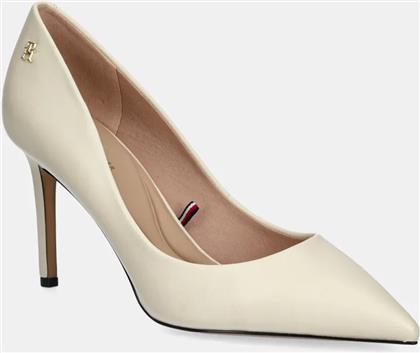 ΔΕΡΜΑΤΙΝΕΣ ΓΟΒΕΣ ESSENTIAL POINTED PUMP ΧΡΩΜΑ: ΜΠΕΖ, FW0FW07533 TOMMY HILFIGER