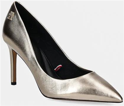 ΔΕΡΜΑΤΙΝΕΣ ΓΟΒΕΣ PARTY POINTED METALLIC PUMP ΧΡΩΜΑ: ΧΡΥΣΑΦΙ, FW0FW08156 TOMMY HILFIGER