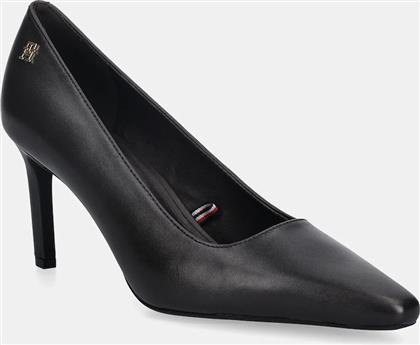 ΔΕΡΜΑΤΙΝΕΣ ΓΟΒΕΣ TH LOGO LTH PUMP SLANTED HL ΧΡΩΜΑ: ΚΑΦΕ, FW0FW09008 TOMMY HILFIGER