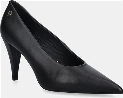 ΔΕΡΜΑΤΙΝΕΣ ΓΟΒΕΣ TH SMOOTH LEATHER PUMP ΧΡΩΜΑ: ΜΑΥΡΟ, FW0FW08960 TOMMY HILFIGER