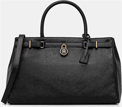 ΔΕΡΜΑΤΙΝΗ ΤΣΑΝΤΑ ΧΡΩΜΑ: ΜΑΥΡΟ, AW0AW17925 TOMMY HILFIGER