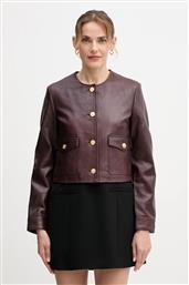 ΔΕΡΜΑΤΙΝΟ ΜΠΟΥΦΑΝ ΧΡΩΜΑ: ΜΠΟΡΝΤΟ, WW0WW46861 TOMMY HILFIGER