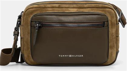 ΔΕΡΜΑΤΙΝΟ ΦΑΚΕΛΑΚΙ ΧΡΩΜΑ: ΠΡΑΣΙΝΟ, AM0AM13231 TOMMY HILFIGER από το ANSWEAR