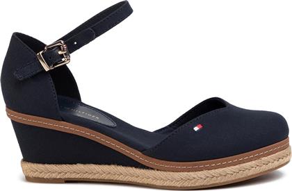 ΕΣΠΑΝΤΡΙΓΙΕΣ BASIC CLOSED TOE MID WEDGE FW0FW04787 ΣΚΟΥΡΟ ΜΠΛΕ TOMMY HILFIGER