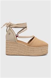 ΕΣΠΑΝΤΡΙΓΙΕΣ CLOSED TOE LINEN FLATFORM ΧΡΩΜΑ: ΜΠΕΖ, FW0FW07746 TOMMY HILFIGER