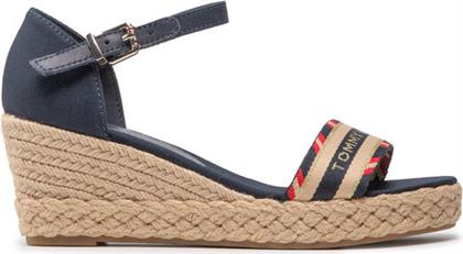 ΕΣΠΑΝΤΡΙΓΙΕΣ CORPORATE WEBBING LOW WEDGE FW0FW06293 ΣΚΟΥΡΟ ΜΠΛΕ TOMMY HILFIGER