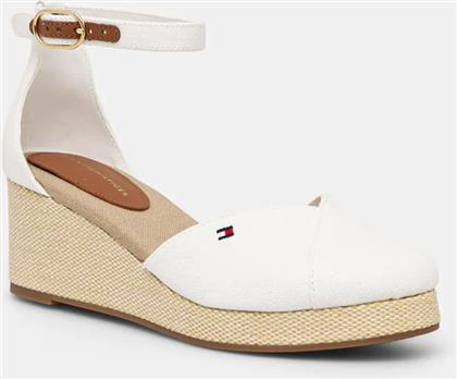 ΕΣΠΑΝΤΡΙΓΙΕΣ FLAG CLOSED TOE MID WEDGE ESPAD ΧΡΩΜΑ: ΑΣΠΡΟ, FW0FW08657 TOMMY HILFIGER