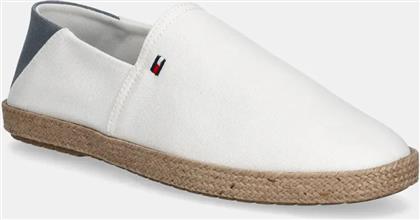 ΕΣΠΑΝΤΡΙΓΙΕΣ HILFIGER ESPADRILLE CORE TEXTILE ΧΡΩΜΑ: ΑΣΠΡΟ, FM0FM05353 TOMMY HILFIGER