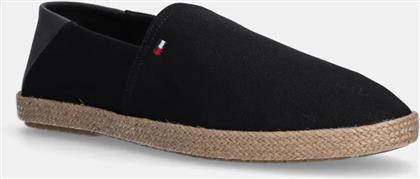 ΕΣΠΑΝΤΡΙΓΙΕΣ HILFIGER ESPADRILLE CORE TEXTILE ΧΡΩΜΑ: ΜΑΥΡΟ, FM0FM05353 TOMMY HILFIGER