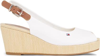 ΕΣΠΑΝΤΡΙΓΙΕΣ ICONIC ELBA SLING BACK WEDGE FW0FW04788 ΛΕΥΚΟ TOMMY HILFIGER