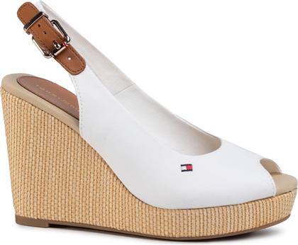 ΕΣΠΑΝΤΡΙΓΙΕΣ ICONIC ELENA SLING BACK WEDGE FW0FW04789 ΕΚΡΟΥ TOMMY HILFIGER