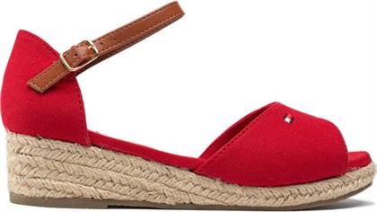 ΕΣΠΑΝΤΡΙΓΙΕΣ ROPE WEDGE SANDAL T3A7-32185-0048 S ΚΟΚΚΙΝΟ TOMMY HILFIGER