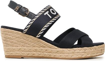 ΕΣΠΑΝΤΡΙΓΙΕΣ SEASONAL WEBBING MID WEDGE FW0FW07091 ΣΚΟΥΡΟ ΜΠΛΕ TOMMY HILFIGER