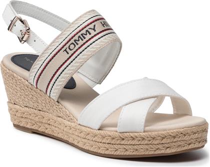 ΕΣΠΑΝΤΡΙΓΙΕΣ TH ARTISANDAL MID WEDGE SANDAL FW0FW05770 ΛΕΥΚΟ TOMMY HILFIGER