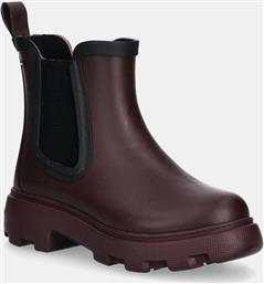 ΓΑΛΟΤΣΕΣ FLAG ANKLE RAINBOOT WARM LINING ΧΡΩΜΑ: ΜΠΟΡΝΤΟ, FW0FW08974 TOMMY HILFIGER
