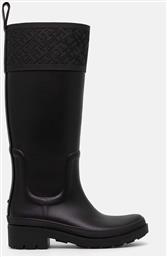 ΓΑΛΟΤΣΕΣ RUBBER LONG BOOT MONOGRAM ΧΡΩΜΑ: ΜΑΥΡΟ, FW0FW08161 TOMMY HILFIGER